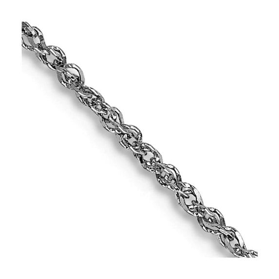 14k White Gold Solid Spring-Ring 1.1mm Ropa 14 Inch Pendant Necklace for Women - .9 Grams