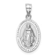 thumbnail image 1 of 14k White Gold Solid White Polished Virgin Mary Charm Pendant, 1 of 7