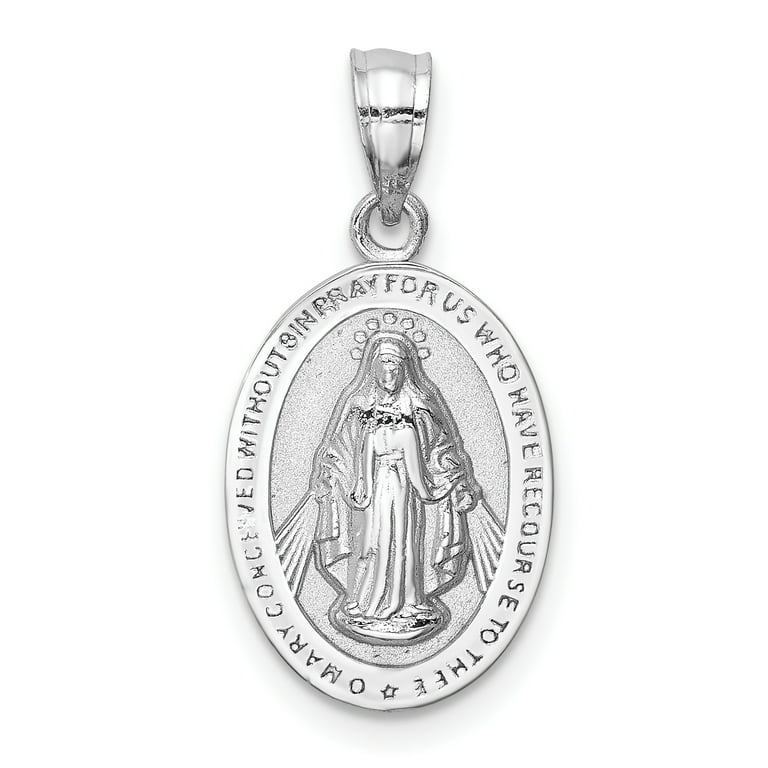 White gold mary deals pendant