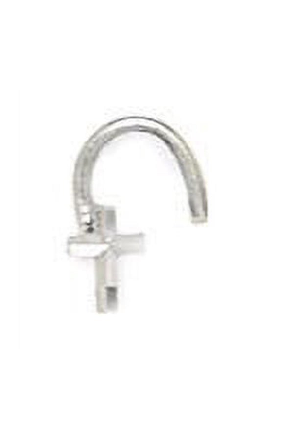 14k White Gold Sparkle-Cut Cross Body Piercing Jewelry Nose Screw