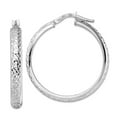 thumbnail image 1 of 14k White Gold Sparkle-Cut Hoop Earrings 28.46x28.84mm Wide 4mm Thick Hoop Earring for Women, 1 of 2