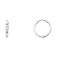 thumbnail image 1 of 14k White Gold Sparkle-Cut Hugging Earrings 15x15mm Stud Earring for Women - 1.4 Grams, 1 of 2