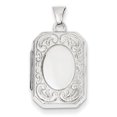 thumbnail image 1 of 14k White Gold Square Floral Border Locket - 5/8 Inch X 3/4 Inch, 1 of 1