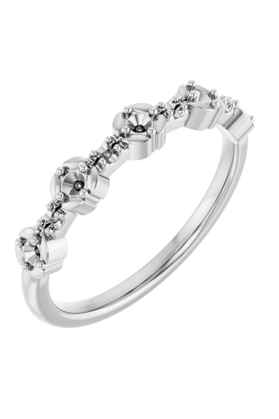 14k White Gold Stakable Stackable Fashion Ring Fine Jewelry For Women Gifts For Her (Mounting Only, Not All Stones Included), Size 7