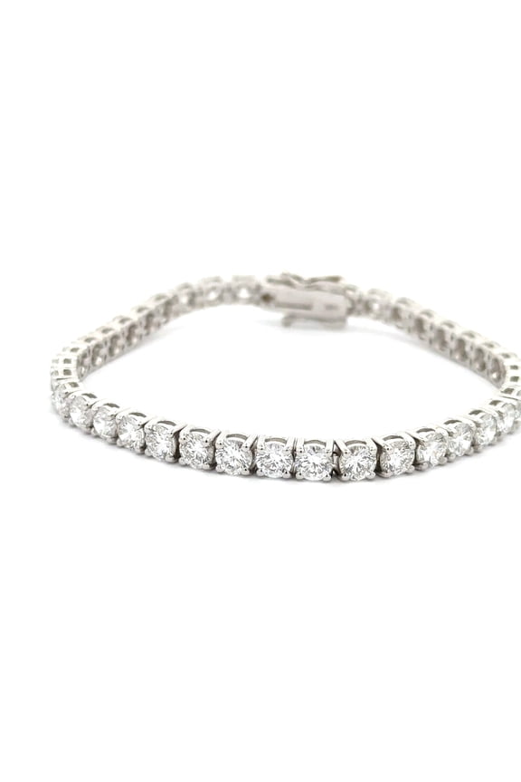 14k White Gold Tennis Bracelet with 12.49 CT Lab-Grown CVD Diamonds, 7" Length