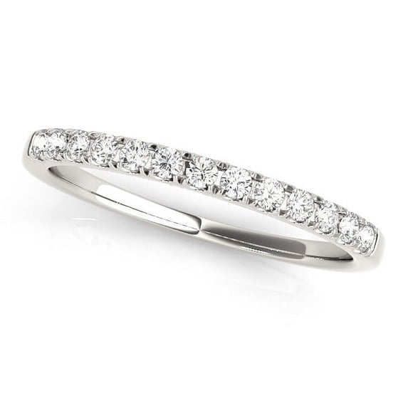 14k White Gold Timeless Diamond Wedding Ring (1/5 cttw) Size 8.5
