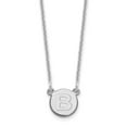 thumbnail image 1 of 14k White Gold Tiny Circle Block Letter B Initial Pendant and Necklace, 1 of 2