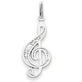 thumbnail image 1 of 14k White Gold Treble Clef Charm Pendant, 1 of 4
