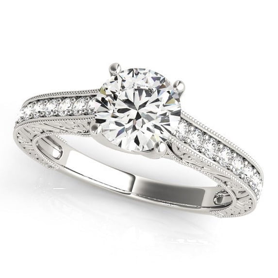 14k White Gold Trellis Antique Diamond Engmt Ring 1 1/4 cttw Size 4