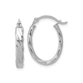 thumbnail image 1 of 14k White Gold Twisted Oval Hoop Earrings for Women, Polished Textured Lightweight Fashion Jewelry, Classic Modern Style for Everyday Wear or Special Occasions, 1 of 6