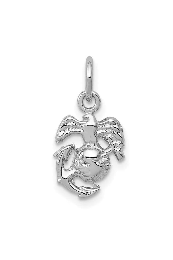 14k White Gold U.S. Marine Corps Insignia Charm