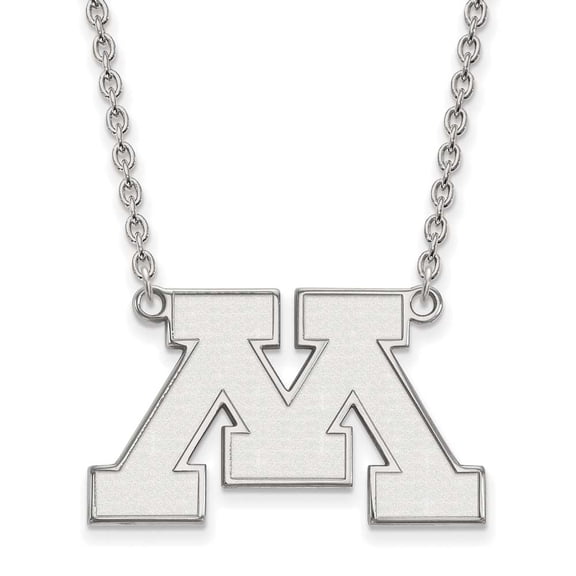 14k White Gold U of Minnesota Large Pendant Necklace