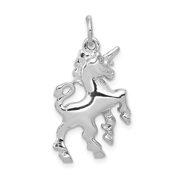 14k White Gold Unicorn Pendant Necklace for Women and Teens, Prancing Mythical Charm Symbolizing Magic and Imagination, Whimsical Fantasy Jewelry Accessory