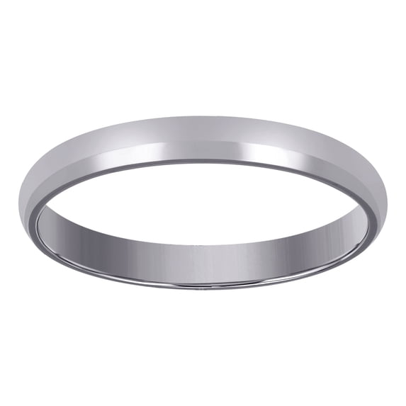 14k White Gold Unisex Dome Polished Comfort-fit 3mm Size 8 Wedding Engagement Band Ring Engagement Ring for Women and Me