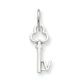 thumbnail image 1 of 14k White Gold Solid Polished V Key Charm 15.53x6.88mm Wide Pendant Necklace for Women - .4 Grams, 1 of 6