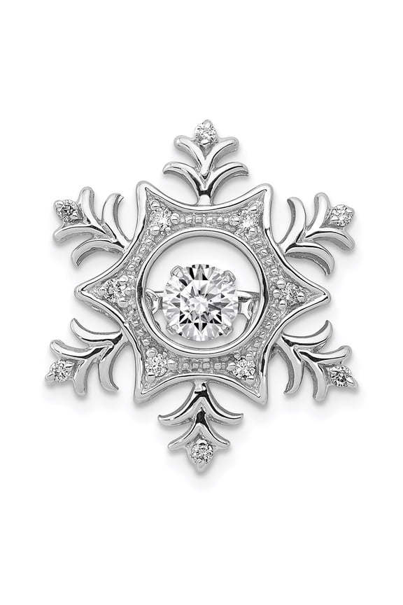 14k White Gold Vibrant Lab Grown Diamond SI1/SI2, G H, Snowflake Pendant Charm