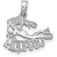 thumbnail image 1 of 14k White Gold WG AQUARIUS Zodiac Charm - 17mm, 1 of 4