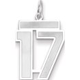 thumbnail image 1 of 14k White Gold WG Medium Satin Number 17 Pendant / Charm, 1 of 1