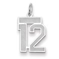 thumbnail image 1 of 14k White Gold WG Small Satin Number 12 Charm Pendant, 1 of 3