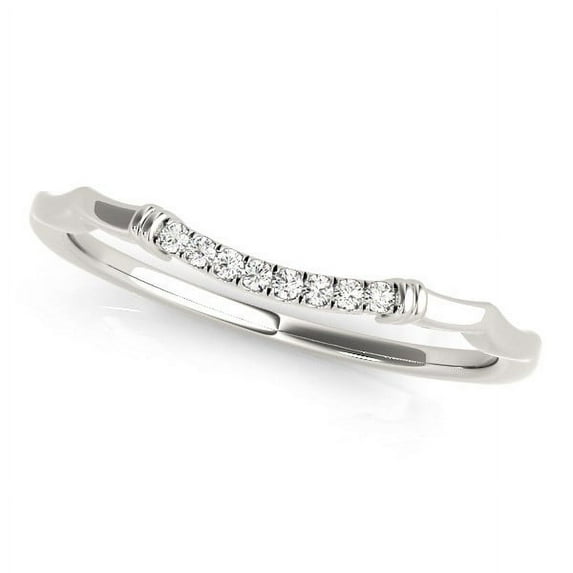 14k White Gold Wave Pave Set Diamond Wedding Ring 1/20 cttw SZ 3.5