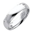 thumbnail image 1 of 14k White Gold Wedding Band Solid Plain Ring Polished Finish Comfort Fit, 5 mm Size 5.5, 1 of 1