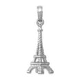 thumbnail image 1 of 14k White Gold White 3-d Eiffel Tower [paris] Charm 26.5mm long Pendant Necklace for Women, 1 of 2