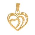 thumbnail image 1 of 14k White Gold Womens Dc Love Heart Height 18.8mm Pendant Necklace Charm Pendant for Women, 1 of 2