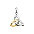 thumbnail image 1 of 14k White Gold and Yellow Gold Irish Claddagh Celtic Trinity Knot Pendant Necklace Pendant for Women, 1 of 2