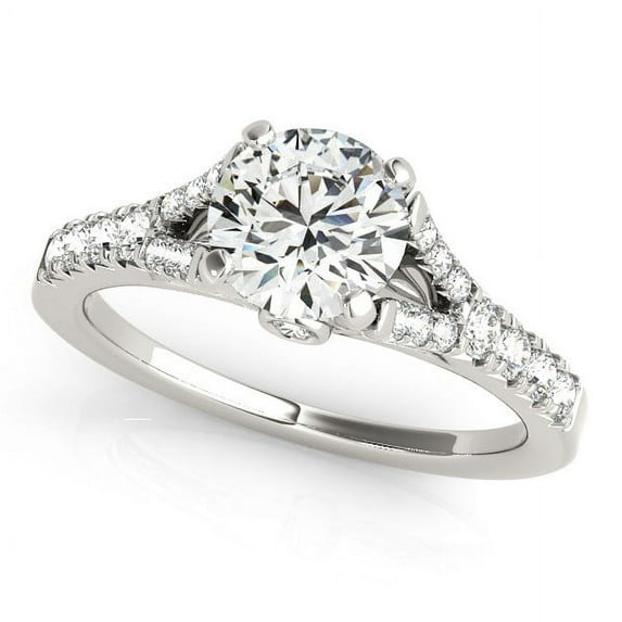 14k White GoldProng Set Diamond Engmt Ring 1 3/8 cttw SZ 6.5
