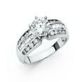 thumbnail image 1 of 14k White Italian Gold CZ Round & Princess Channel Set Wedding Ring, 1 of 2