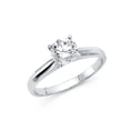 thumbnail image 1 of 14k White Italian Gold Round 1 ct CZ Classic Solitaire Engagement Ring, 1 of 2