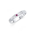 thumbnail image 1 of 14k White Italian Gold Satin Finish Cut Out Love Round CZ Red Ring 3mm, 1 of 1