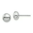 thumbnail image 1 of 14k White Polished 8mm Button Post Earrings, 1 of 1