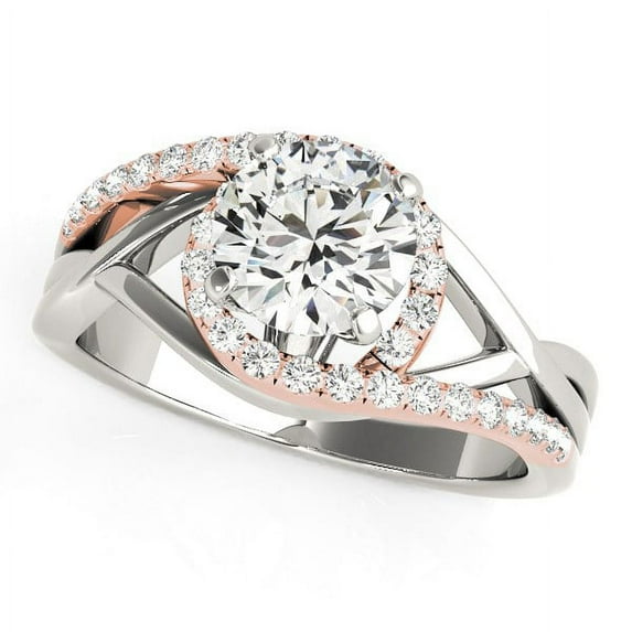 14k White Rose Gold Bypass Diamond Engagement Ring 1 1/4 cttw Size 8