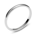 thumbnail image 1 of 14k White Solid Gold 2mm Comfort Fit Domed Plain Men's Women's Wedding Band, 1 of 4