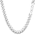 thumbnail image 1 of 14k White Solid Gold Miami Cuban Link Chain Mens Bracelet, 5.7mm, 8.5", 1 of 4