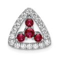 thumbnail image 1 of 14k WhiteGold Lab Grown Diamond Si1 Si2 G H I Lab Crtd Ruby Triangle Pendant Necklace Measures 13.36x14.01mm Wide 6.56mm, 1 of 6