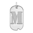 thumbnail image 1 of 14k Solid White Gold Polished Letter M Initial Animal Pet Dog Tag Pendant Necklace 24.6x13.19mm Wide Pendant for Women, 1 of 2