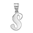thumbnail image 1 of 14k Solid White Gold Polished Script Letter S Initial Pendant Necklace Pendant for Women, 1 of 2