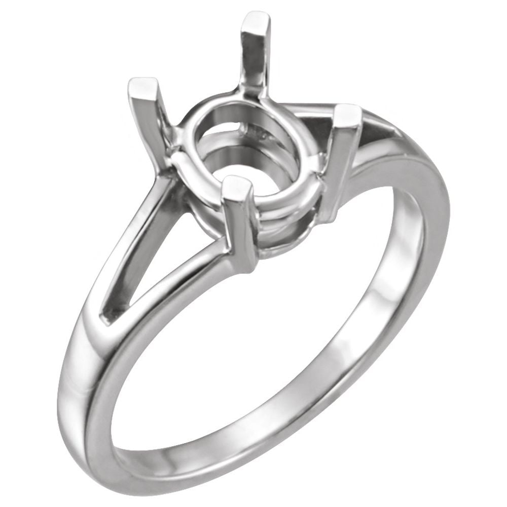 14k X1 White Gold 6x4mm Oval Shape Split Shank Ring Fine Jewelry For ...