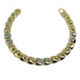 thumbnail image 1 of 14k Yellow And White Gold Mariner Link Mens Bracelet, 8.5", 1 of 5