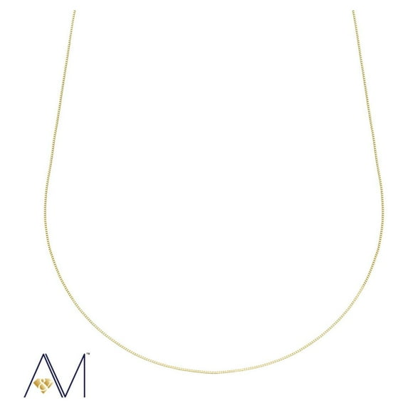 14k Yellow Gold 0.45mm Box Chain Necklace, 16” to 24”, with Spring Clasp, Women's, Unisex