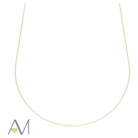 14k Yellow Gold 0.45mm Box Chain Necklace, 16” to 24”, with Spring Clasp, for Women's, Unisex