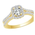 thumbnail image 1 of AFFY 14k Yellow Gold 0.62 cttw White Natural Diamond Pinch Shank Halo Engagement Wedding Ring With Ring Size 10, 1 of 1