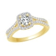 thumbnail image 1 of AFFY 14k Yellow Gold 0.62 cttw White Natural Diamond Pinch Shank Halo Engagement Wedding Ring With Ring Size 8.5, 1 of 1