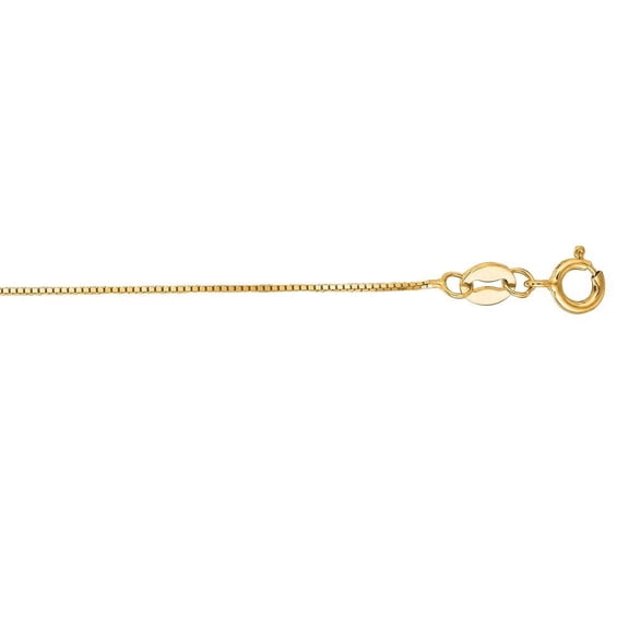 14k Yellow Gold 0.6mm Shiny Classic Box Chain With Lobster Clasp Necklace - 1.3 Grams - 20 Inch