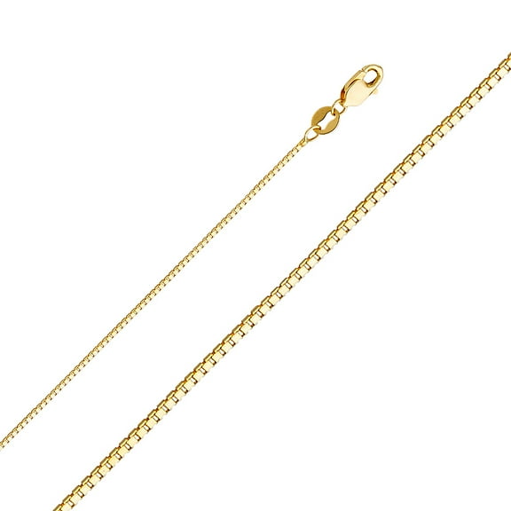 14k Yellow Gold 0.8mm Solid Box Chain Link Necklace 20" Jewelry Female Unisex