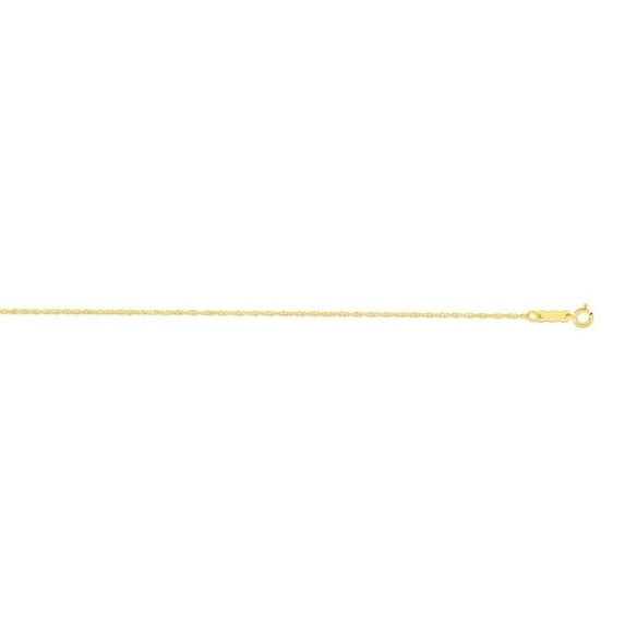 14k Yellow Gold 0.8mm Sparkle-Cut Singapore Chain With Spring Ring Clasp Necklace - 18 Inch