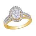 thumbnail image 1 of AFFY 14k Yellow Gold 0.9 CT Prong Set White Natural Diamond Cluster Engagement Wedding Ring With Ring Size 11.5, 1 of 1