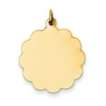 thumbnail image 1 of 14k Yellow Gold .027 Gauge Engravable Scalloped Disc Charm Pendant, 1 of 1